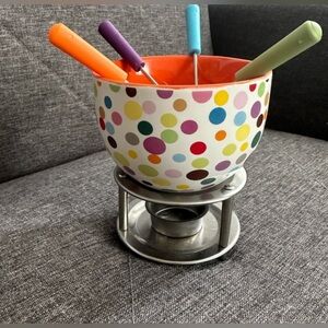 Colorful Polka Dot Fondue Set